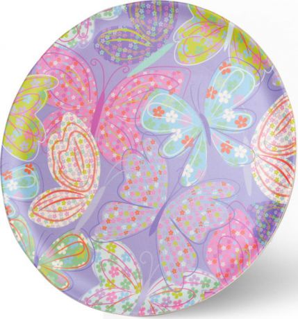 Тарелка плоская Fissman Flower, 9483, фиолетовый, диаметр 28 см