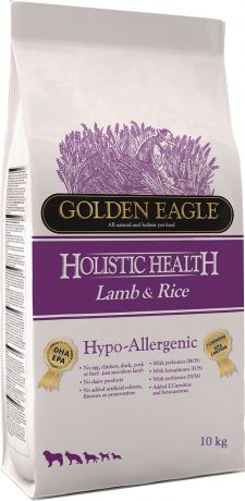 Корм сухой Golden Eagle Holistic Dog Adult Hypo-Allergenic Lamb&Rice, для взрослых собак, на основе ягненка и риса, 10 кг