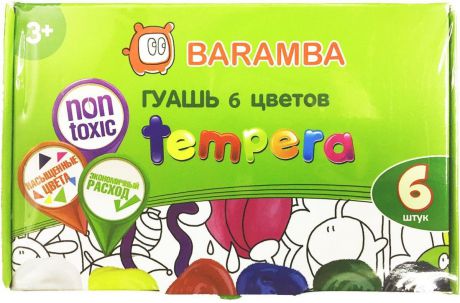 Baramba Гуашь Темпера 6 цветов