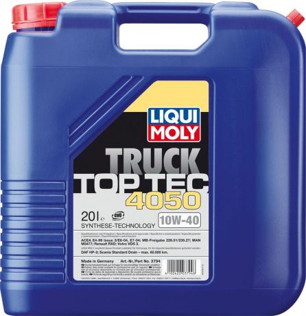 Моторное масло Liqui Moly Top Tec Truck 4050, НС-синтетическое, 3794, 20 л