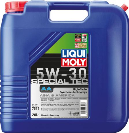 Моторное масло Liqui Moly Special Tec AA, НС-синтетическое, 7517, 20 л