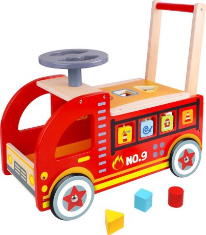Игрушка-каталка Tooky Toy "Пожарная машина", TY063