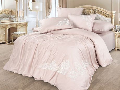 Комплект постельного белья Cleo Bamboo Satin, 31/003-BS, евро, наволочки 50х70, 70х70, светло-розовый