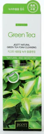 Пенка для умывания Jigott Natural, очищающая, с экстрактом зеленого чая, 180 мл