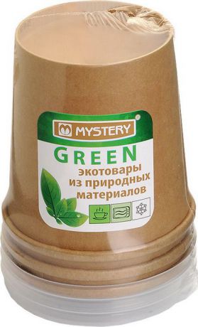 Контейнер пищевой Green Mystery, 186613кф, коричневый, с крышкой, 445 мл, 3 шт
