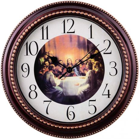 Часы настенные Lefard "Тайная вечеря", 220-248, коричневый, диаметр 28 см