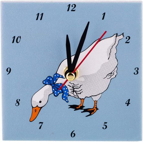 Часы настольные Lefard "Гусь на голубом", 354-1370, 10 х 10 см