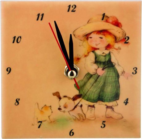 Часы настольные Lefard "Милые девочки на прогулке", 354-1325, 10 х 10 см