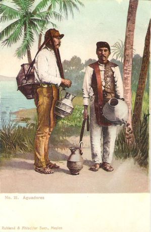 Почтовая открытка "Aguadores. #21". Мексика, начало ХХ века
