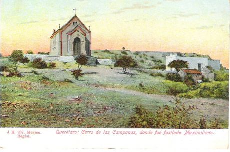 Почтовая открытка "Querataro: Cerro de las Campanas, donde fue fusilado Maximiliano. #207". Мексика, начало ХХ века