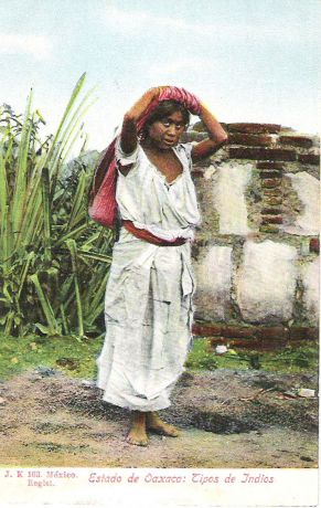 Почтовая открытка "Estado de Oaxaca: Tipos de Indios. #163". Мексика, начало ХХ века