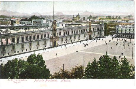 Почтовая открытка "Palacio Nacional. #15". Мексика, начало ХХ века