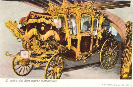 Почтовая открытка "El coche del Emperador Maximiliano". Мексика, начало ХХ века