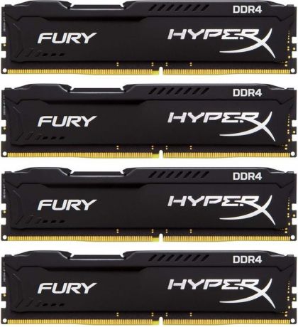 Комплект модулей оперативной памяти Kingston HyperX Fury DDR4 DIMM, 64GB (4х16GB), 2400MHz, CL15, HX424C15FBK4/64, black