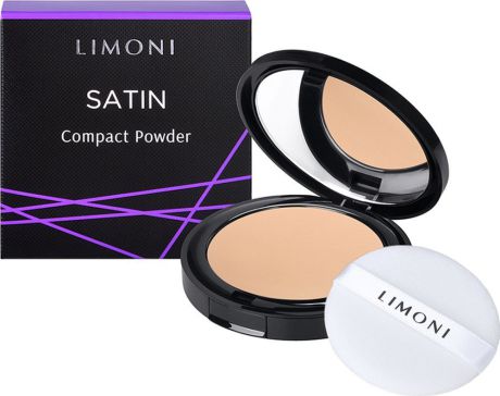 Пудра декоративная Limoni Satin, компактная, тон 01, 10 г