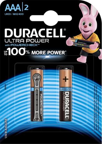 Набор батареек Duracell Ultra Power LR03-2BL, 5004804, 2 шт