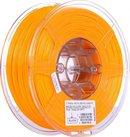 Пластик PETG для 3D печати ESUN, в катушке, 1,75 мм, PETG175SY1, ярко-желтый, 1 кг