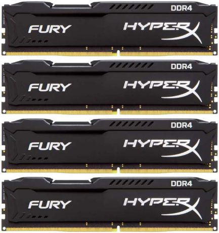 Комплект модулей оперативной памяти Kingston HyperX Fury DDR4 DIMM, 16GB (4х4GB), 2666MHz, CL15, HX426C15FBK4/16, black