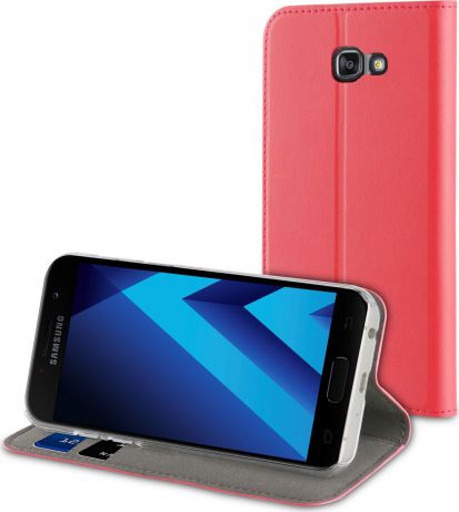 Чехол для сотового телефона Muvit Folio Stand Case для Samsung Galaxy A3 (2017), MUFLS0084, розовый