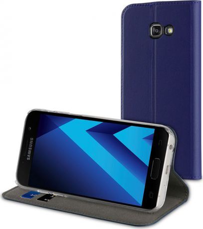 Чехол для сотового телефона Muvit Folio Stand Case для Samsung Galaxy A5 (2017), MUFLS0085, синий