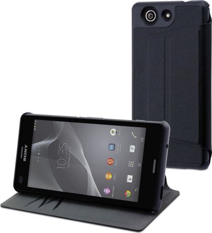 Чехол для сотового телефона Muvit MFX Stand Folio для Sony Xperia Z3 Compact, SESLI0132, черный
