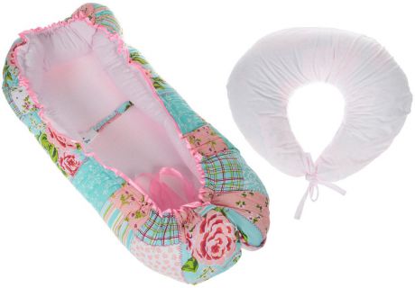 Набор Пелигрин подушка для беременных + чехол для подушки + гнездышко-кокон, НММР, розовый