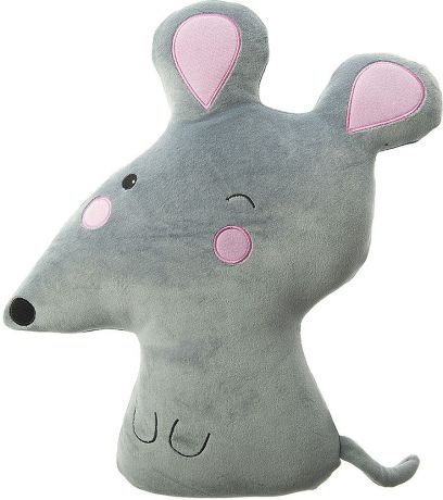 Подушка декоративная You'll Love Хитрая мышка, 73628, серый, розовый, 40 х 35 см