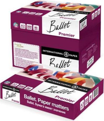 Бумага для принтера Ballet Premier, формат А4, 66047, 500 листов х 5 шт