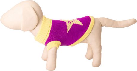Свитер для собак Каскад "Звезда", 52001010, фиолетовый, желтый, размер M
