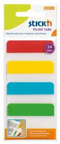 Закладки Stick`n, самоклеящиеся, 38x51 мм, 4 цвета