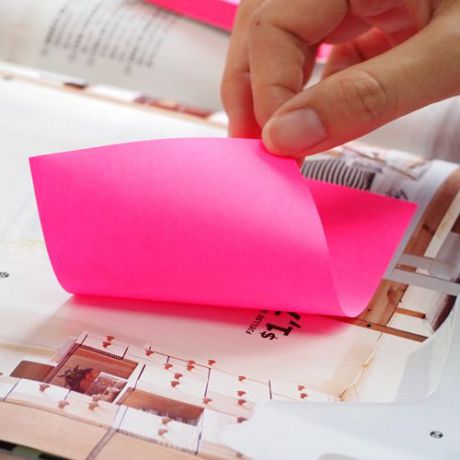 Блок самоклеящийся Stick`n, бумажный, цвет: розовый, 76x127мм, 100 листов. 21170