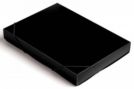 Папка короб Бюрократ, цвет: черный, формат А4. 816205