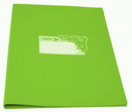Папка Бюрократ Tropic, металлический зажим, пластик, 0.7 мм, цвет: салатовый, A4
