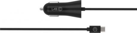 Автомобильное зарядное устройство LAB.C LABC-585-GR с кабелем Type-C, 2,4 А, серый