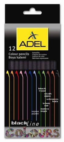 Набор цветных карандашей Adel Blackline NB 211-2316-000, 12 шт