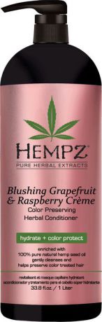 Кондиционер для волос Hempz Blushing Grapefruit&Raspberry для сохранения цвета и блеска окрашенных волос, 1 л