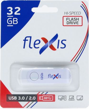 USB флеш-накопитель Flexis RW-101 32GB, FUB30032RW-101, белый
