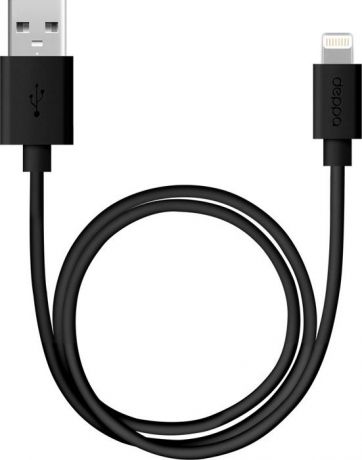 Кабель Deppa Apple Lightning - USB 2 м, 72224, черный