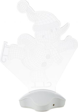 Подставка световая Luazon Lighting "Снеговик на коньках", 7 LED, 25 х 18.5 см