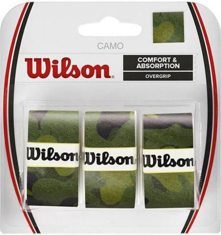 Обмотка Wilson Camo Overgrip, для теннисной ракетки, WRZ470850, зеленый камуфляж