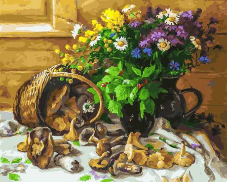 Набор для рисования Белоснежка "Букет и грибы", 226-AB, 40 х 50 см
