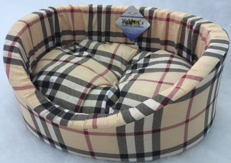 Лежак для животных Бобровый дворик "Шотландка №3", 82856, светло-бежевый, 55 х 43 х 16 см