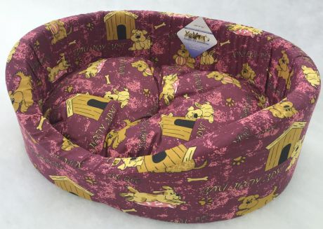 Лежак для животных Бобровый дворик "Эксклюзив №2", 82874, бордовый, 49 х 38 х 16 см