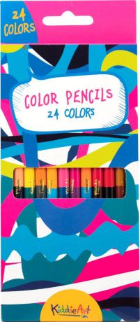 Набор для рисования KiddieArt 12 цветных двусторонних карандашей 24 цвета, 4403