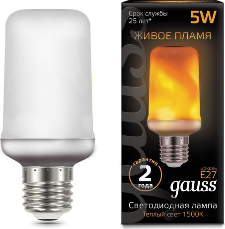 Лампочка Gauss Black Flame LED, T65, E27, 5W. 157402105