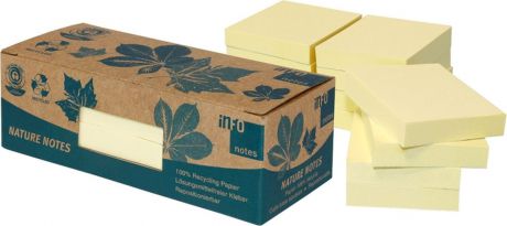 Блок-кубик для заметок Info Notes Эко, 5653-11box, желтый, 5 х 4 см, 12 шт, 100 листов