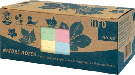 Блок-кубик для заметок Info Notes Эко, 5654-88box, разноцветный, 7,5 х 7,5 см, 12 шт, 100 листов