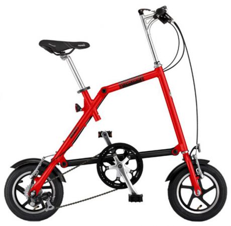 Велосипед складной "Nanoo-127", 7 скоростей, цвет: красный