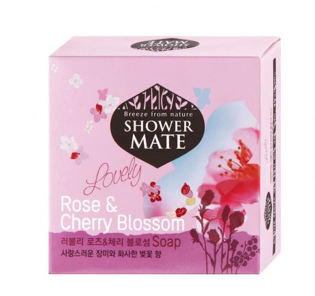 Shower Mate Мыло косметическое "Роза и вишневый цвет", 100 г