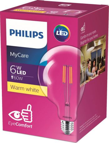 Лампочка светодиодная Philips LED Classic, 929001975108, цоколь E27, 6W, 3000K